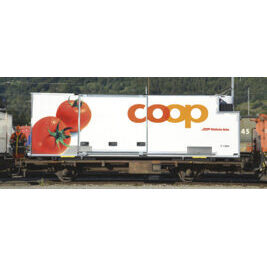 RhB Lb 7881 mit Coop-Container Tomate