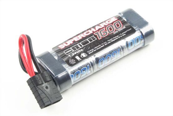 Supercharge 1600 Stick Pack 7,2V NiMH w/TRX Plug 16 AWG  (Slash & E-Revo 1/16)