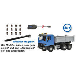 H0 CarMotion Basis Startset, MB ACTROSMuldenkipper mit Rundumleuchten, blau